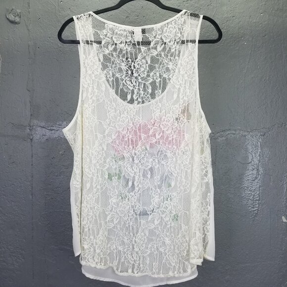 Torrid Tank Top Women XL Camisole Skull Lace Rose Butterfly Sleeveless Sheer NEW - Picture 9 of 16